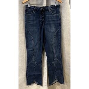 Lucky Brand Lace Up Bridgette Crop Flare Jean In Tigris‎ Size 6/28
